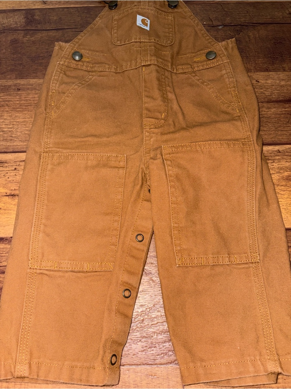 Carhartt canvas duck bib overalls size 12m EUC